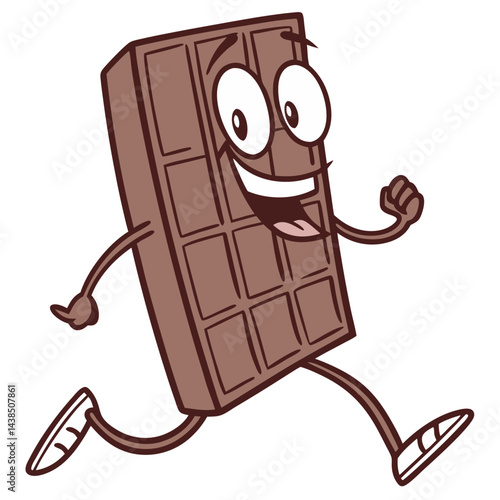 Happy Running Chocolate Bar Character