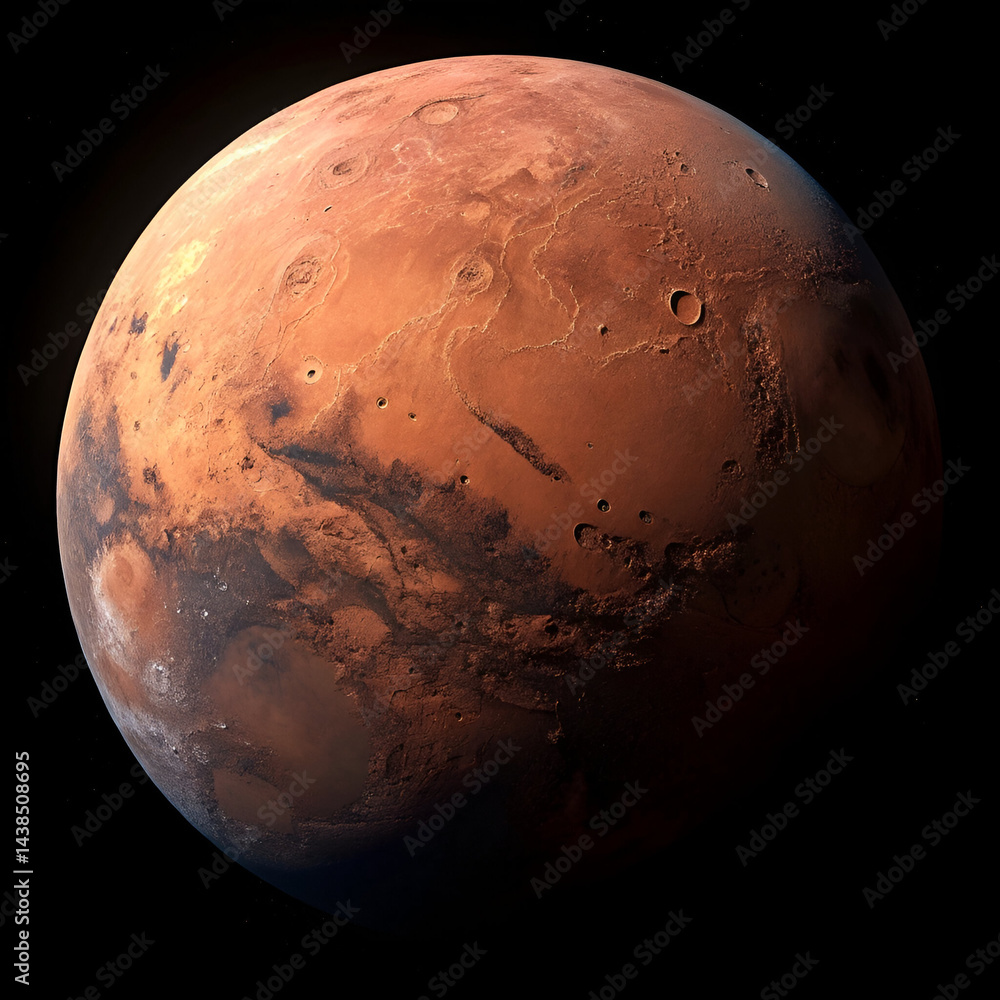 Fototapeta premium Mars Illuminated in the Cosmos
