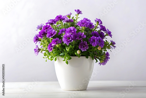 Wallpaper Mural Vase decorate plants purple flowers isolated on white background Torontodigital.ca