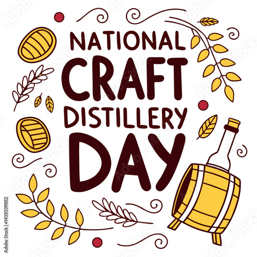 NATIONAL CRAFT DISTILLERY DAY vector illustration