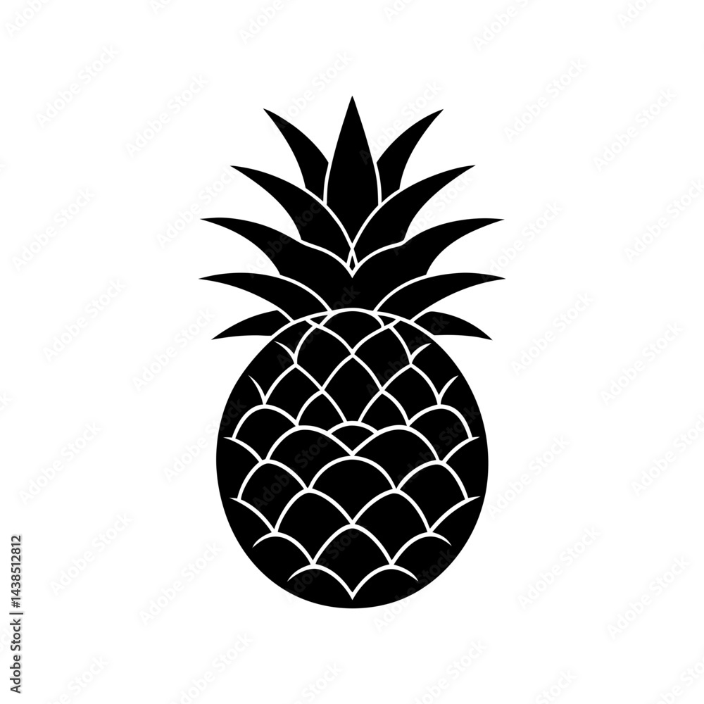 Obraz premium pineapple vector silhouette