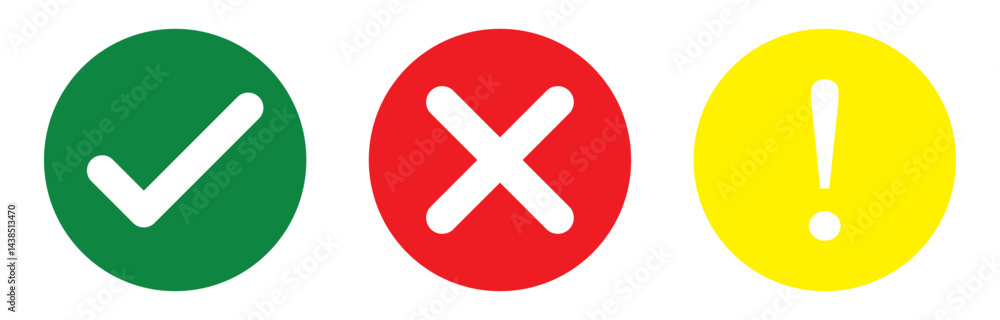 Obraz premium Approval rejection warning icons