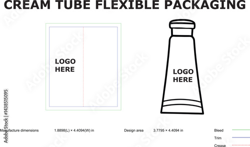 Cream Tube Flexible Packaging Design Logo, Dimensions, and Colors
