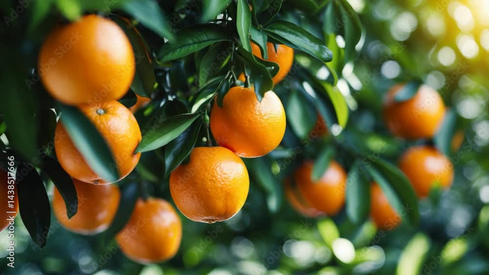 Clementines maturing on a tree