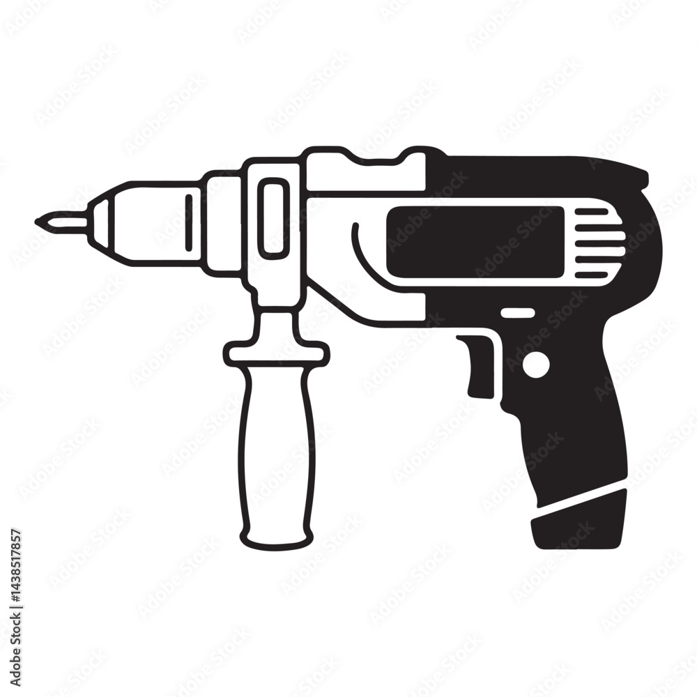 Electric hand drill vector illustration Electric hand drill vector illustration