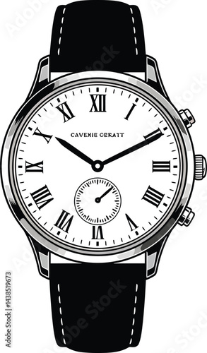 Classic Wristwatch Vector Graphic