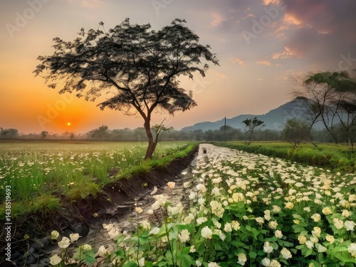 Wallpaper Mural Whispers of Spring at Sunset Torontodigital.ca