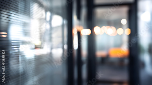 Wallpaper Mural Blurry office interior view with softly lit doorway contemporary workspace modern environment focused feel Torontodigital.ca