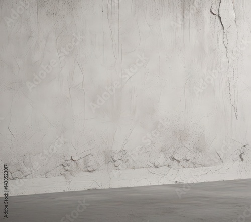 Whitewashed concrete wall, heavily textured  Uneven plaster adds depth and visual interest ,  minimalist,  wall,  rough