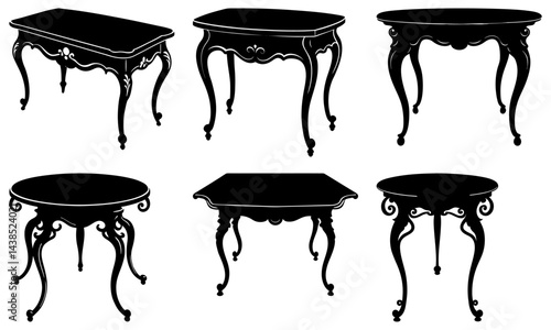 Vintage Table silhouette vector