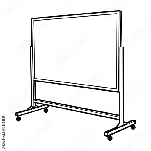 Teacher Pointing at Whiteboard with Students Silhouette Illustration