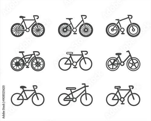 Bicycle icon set