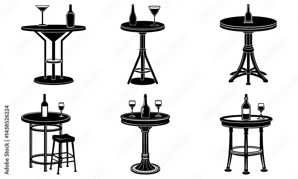 Bar Table silhouette vector