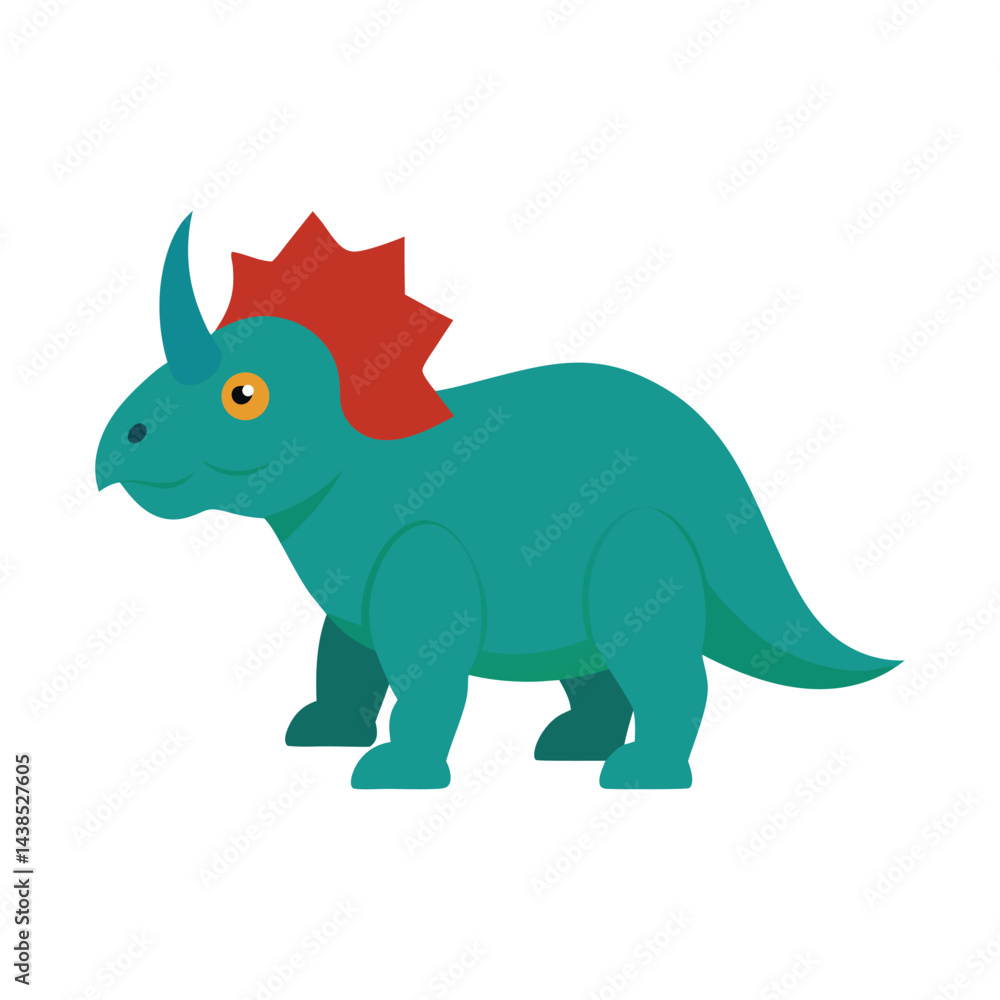 Fototapeta premium A colorful triceratops vector art illustration