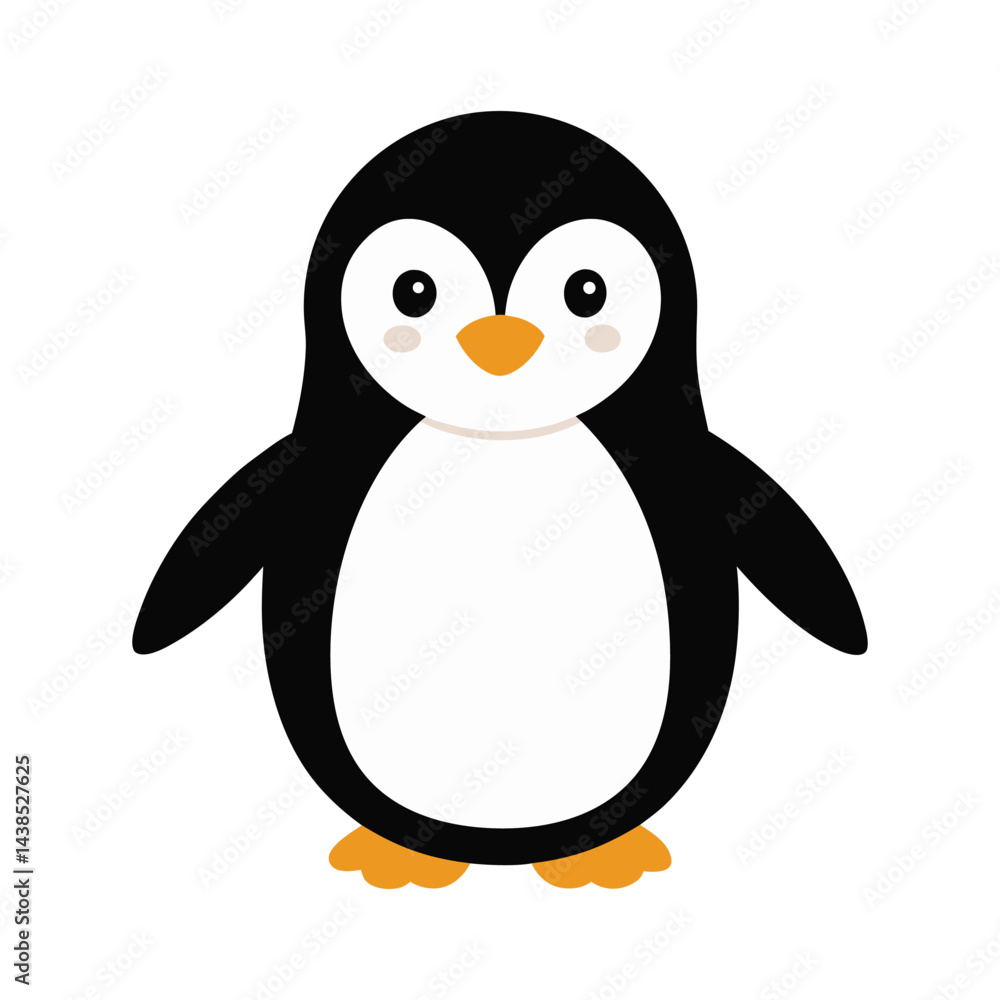 Naklejka premium A cute emperor penguin colorful vector art illustration