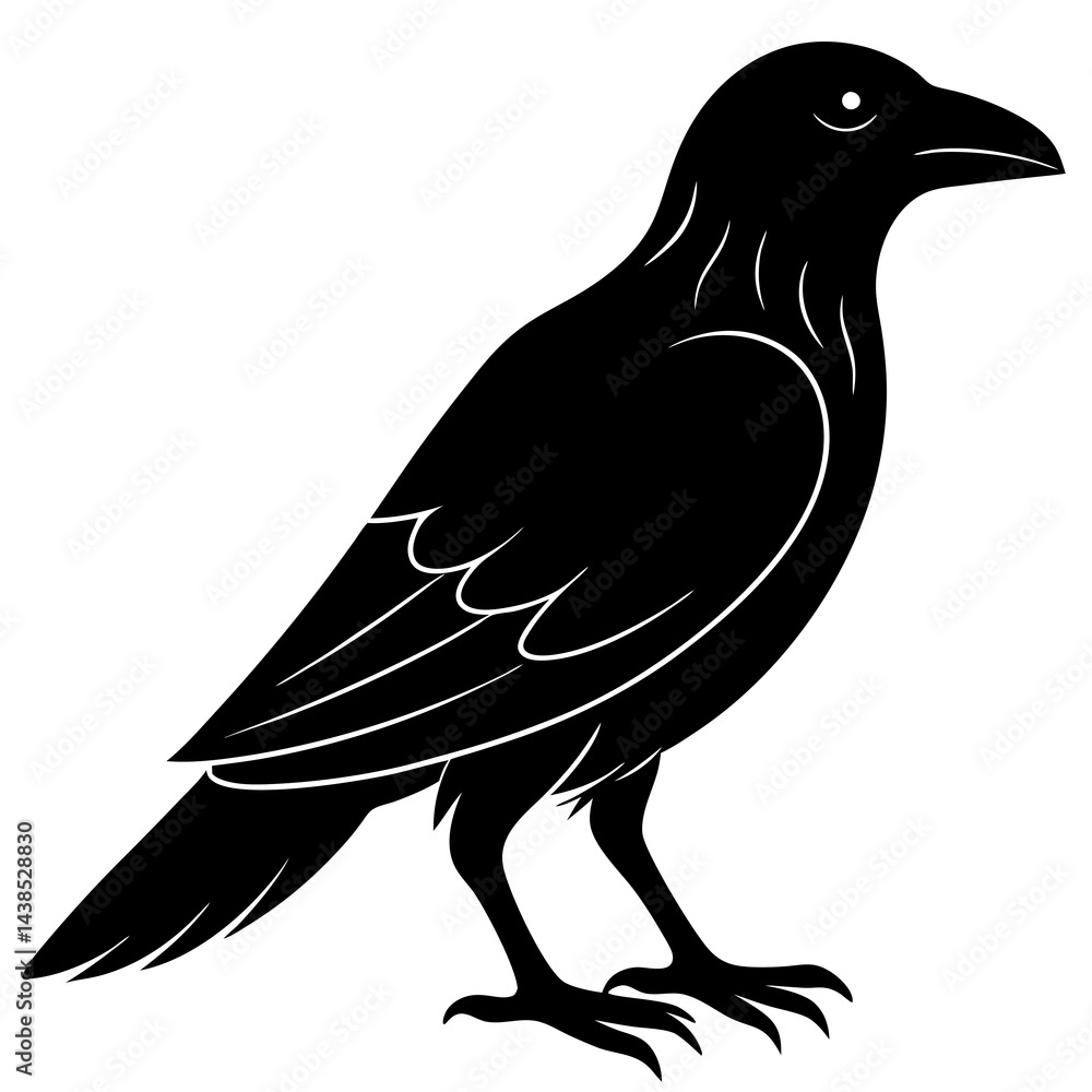 Fototapeta premium crow vector icon white background 