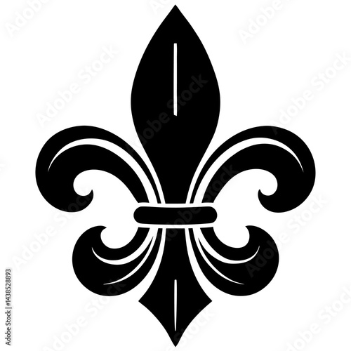 fleur de lis  ornament vector icon on white background 