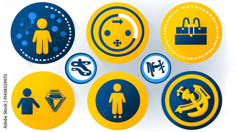 Professional vector illustration of financial warning concept with bonus pictograms Professional vector illustration of financial warning concept with bonus pictograms