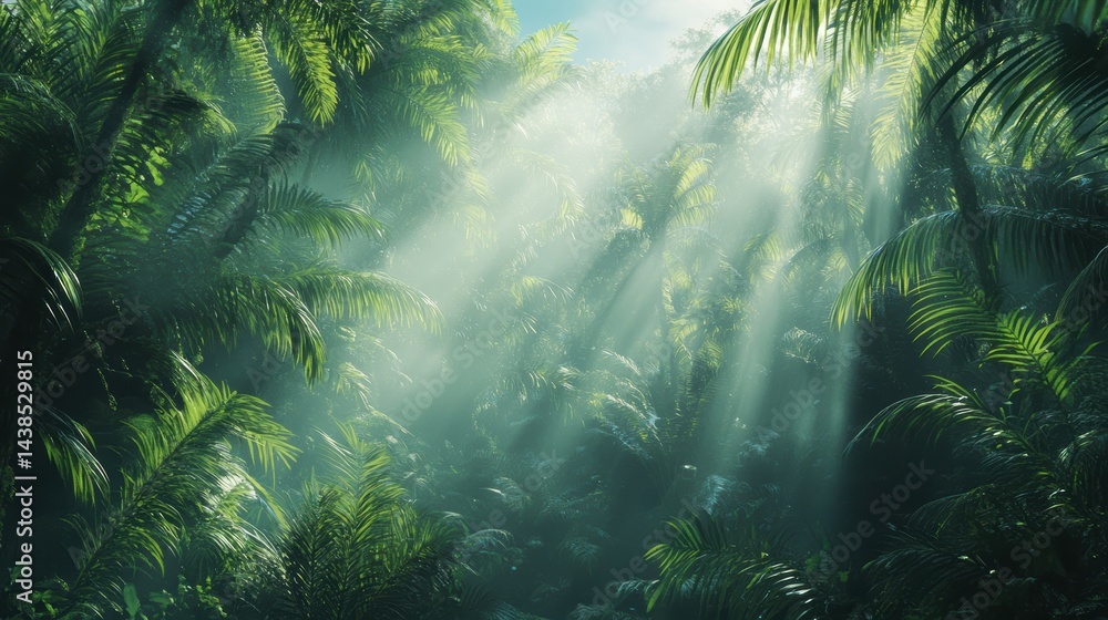 Obraz premium A group of monkeys swinging through the trees in a tropical rainforest