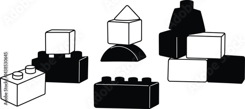 Black and White Vector Building Blocks