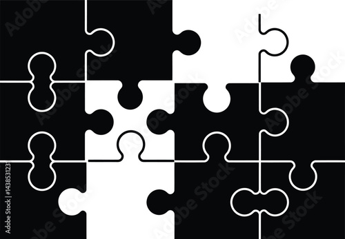 Interlocking Puzzle Pieces Vector Graphic