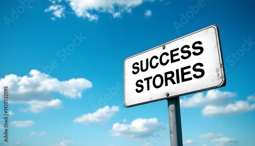 Road sign success stories motivational message