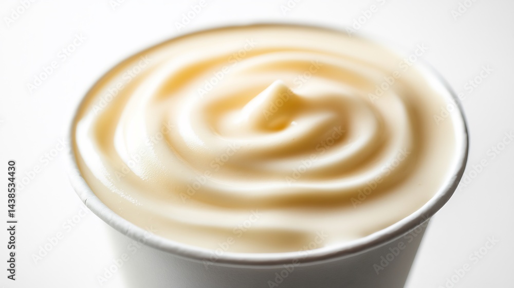Milkshake Forming Ripples Inside a Cup As It Flows Isolated White Background Flowing Liquid Dynamics Creamy Motion Milkshake Forming Ripples Inside a Cup As It Flows Isolated White Background Flowing Liquid Dynamics Creamy Motion