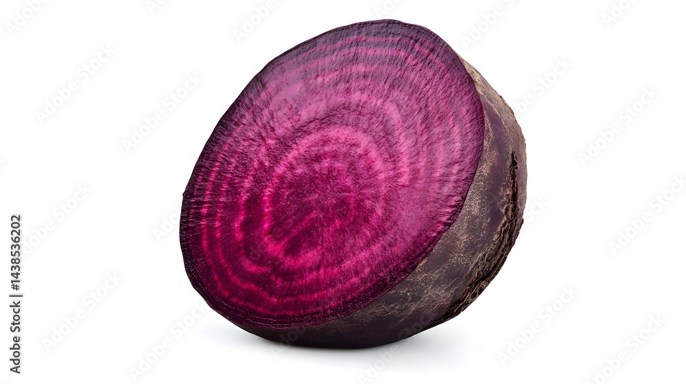 High-quality isolated slice of beetroot on white background for culinary designs
