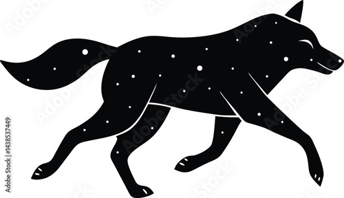 astral wolf constellation running across sky on wh.eps
