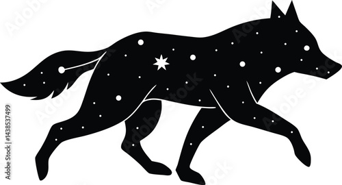 astral wolf constellation running across sky on wh.eps
