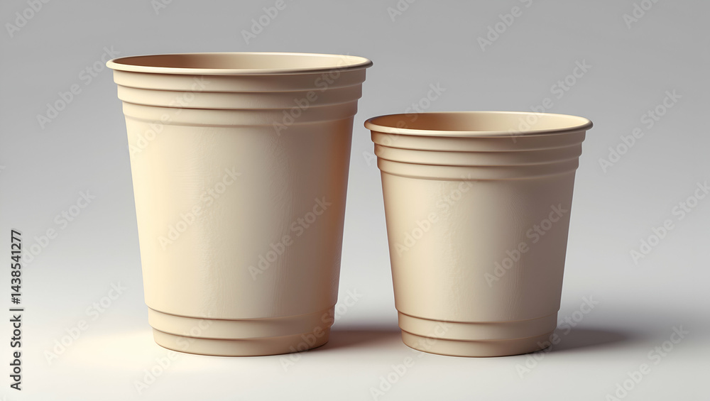 Plastic Drink Cup Mockup on Neutral Background. Plastic Drink Cup Mockup on Neutral Background.