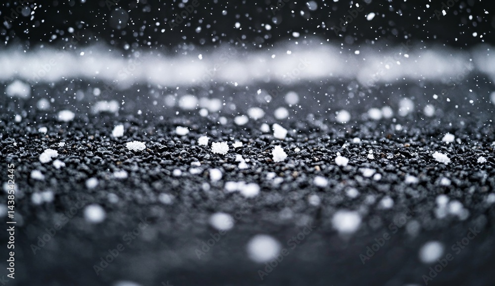 Small white specs on dark surface, raining Small white specs on dark surface, raining