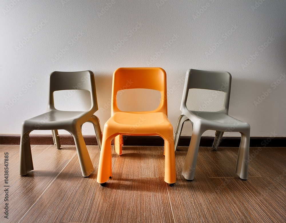 Fototapeta premium little chairs maintain cleanliness of wall and floor