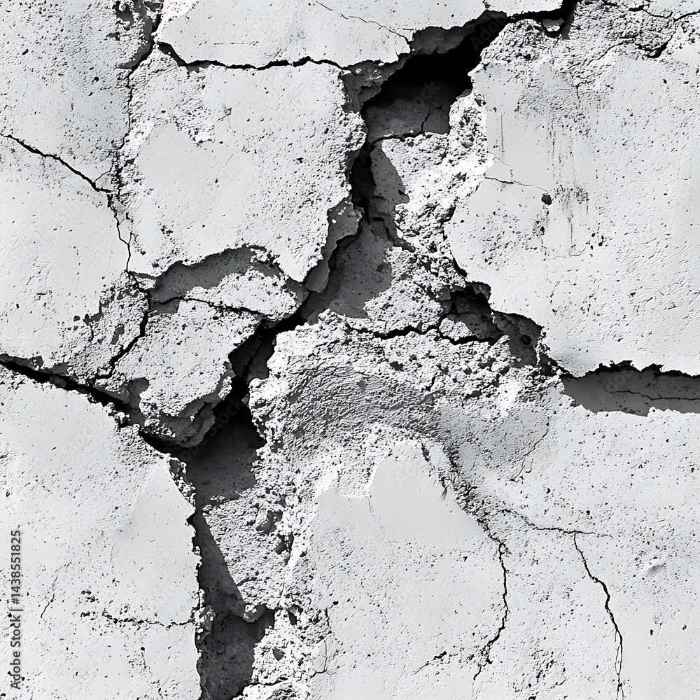 Obraz premium Cracked, weathered concrete surface texture