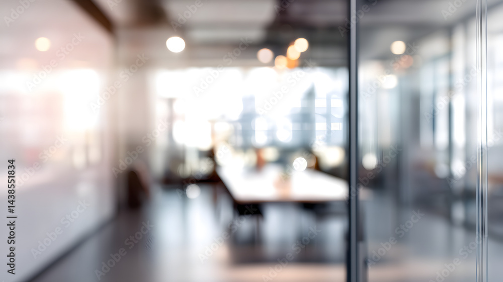 Blurry office interior with subtle door view modern workspace professional environment soft focus Blurry office interior with subtle door view modern workspace professional environment soft focus