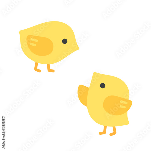 2羽のひよこのイラスト