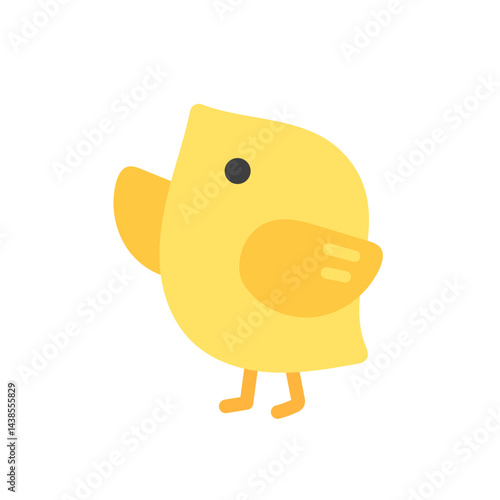 上を向いたひよこのイラスト