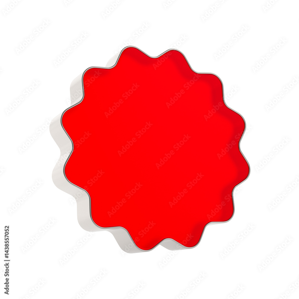 Empty badge on white background. Isolated 3D illustration Empty badge on white background. Isolated 3D illustration