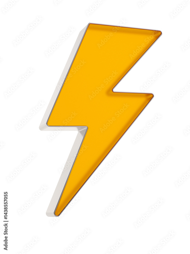 Symbol flash on white background. Isolated 3D illustration Symbol flash on white background. Isolated 3D illustration