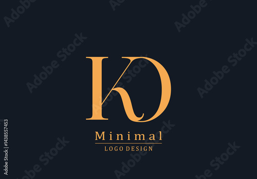alphabet letters KD monogram