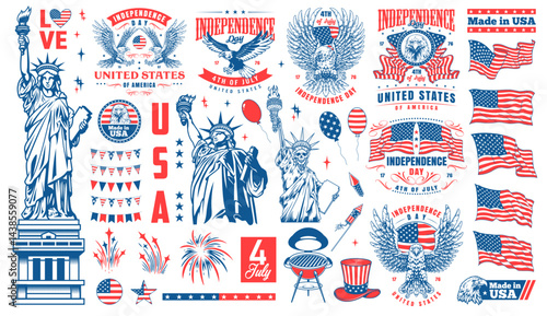 Independence Day with patriotic symbols