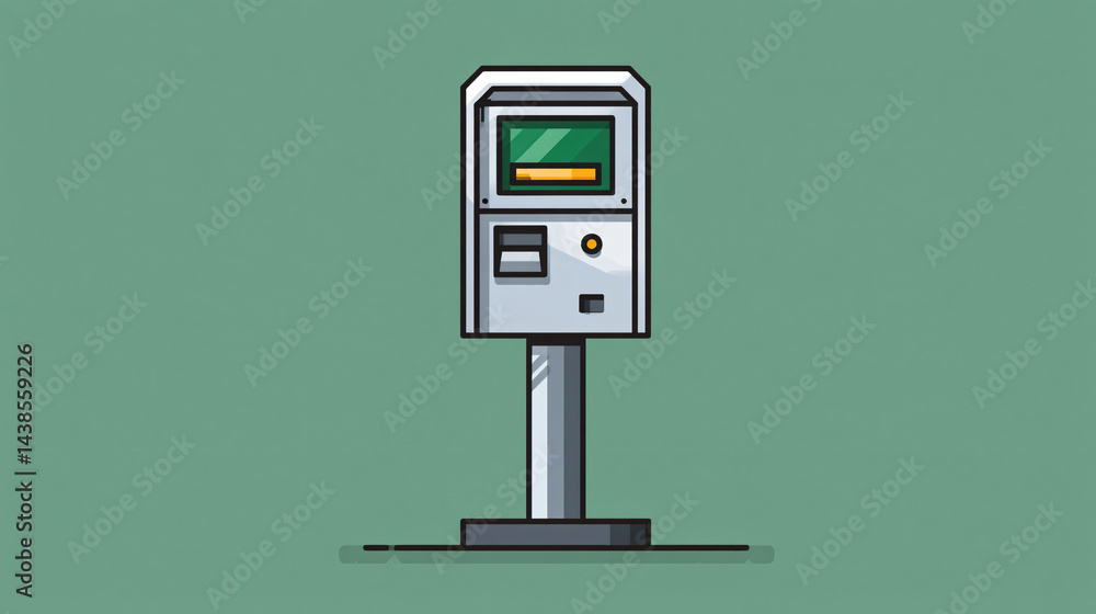 Ticket machine terminal icon - transport illustration