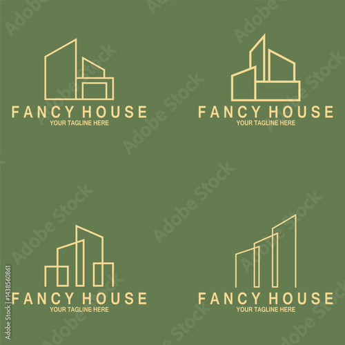 minimalist modern house fancy icon vector illustration template design