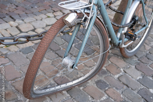 Flat bicycle tire, punctured wheel, damaged bike after car accident, transportation problem, need repair, insurance reminder