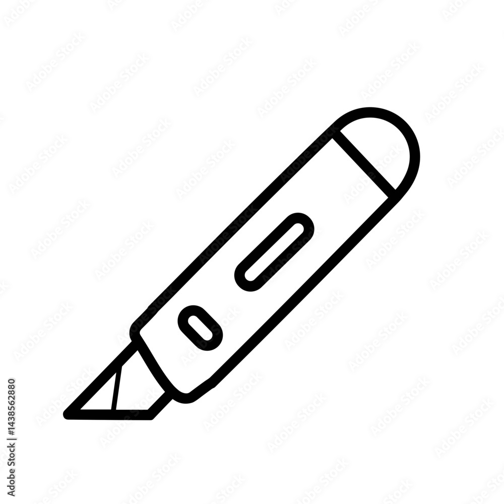 Cutter knife with an ergonomic design on a white background Cutter knife with an ergonomic design on a white background