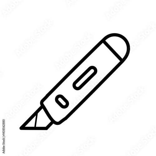 Cutter knife with an ergonomic design on a white background  