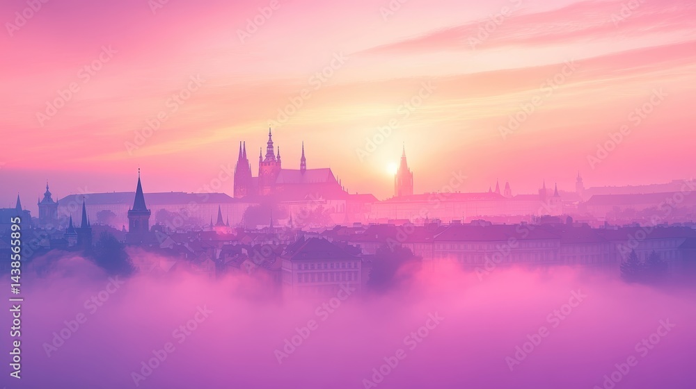 Obraz premium A dreamy pink and purple ombre background with a soft and surreal feel