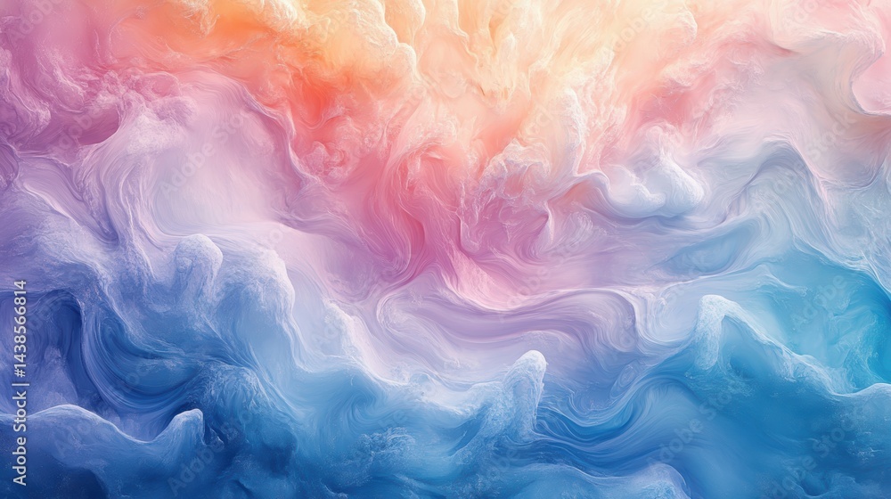 A soft watercolor background with flowing, blended hues of blue, pink, and lavender