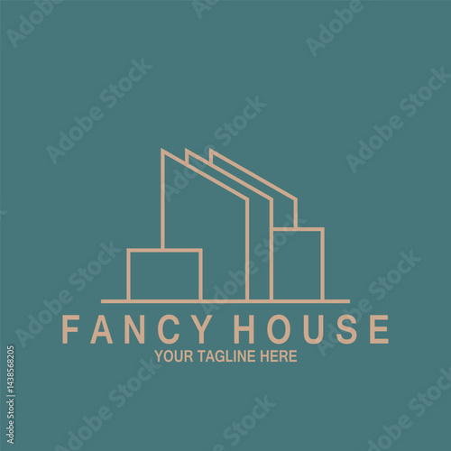 minimalist modern house fancy icon vector illustration template design