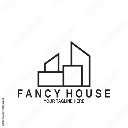 minimalist modern house fancy icon vector illustration template design